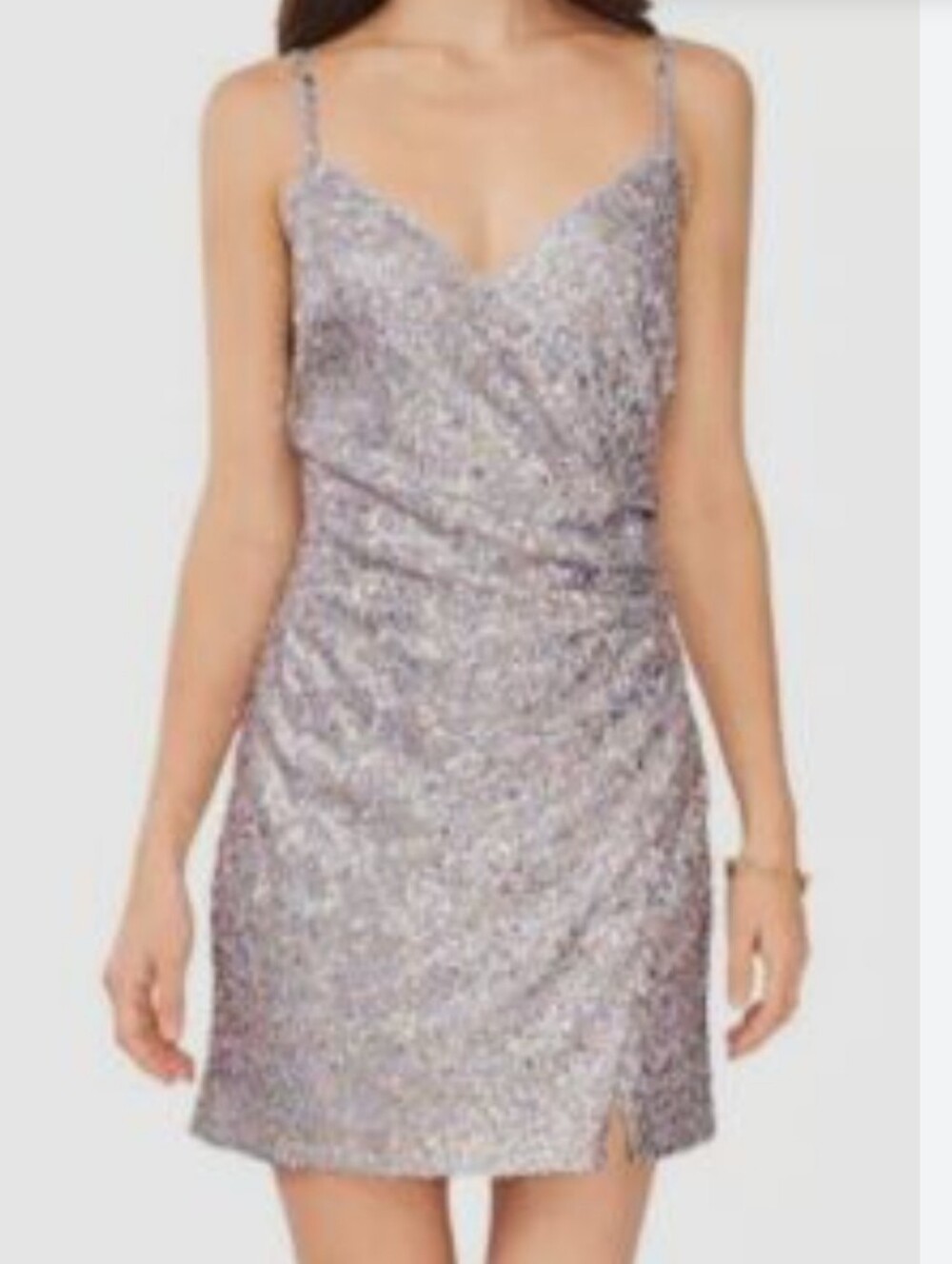 Sequin Slip Dress - Metallic Lilac